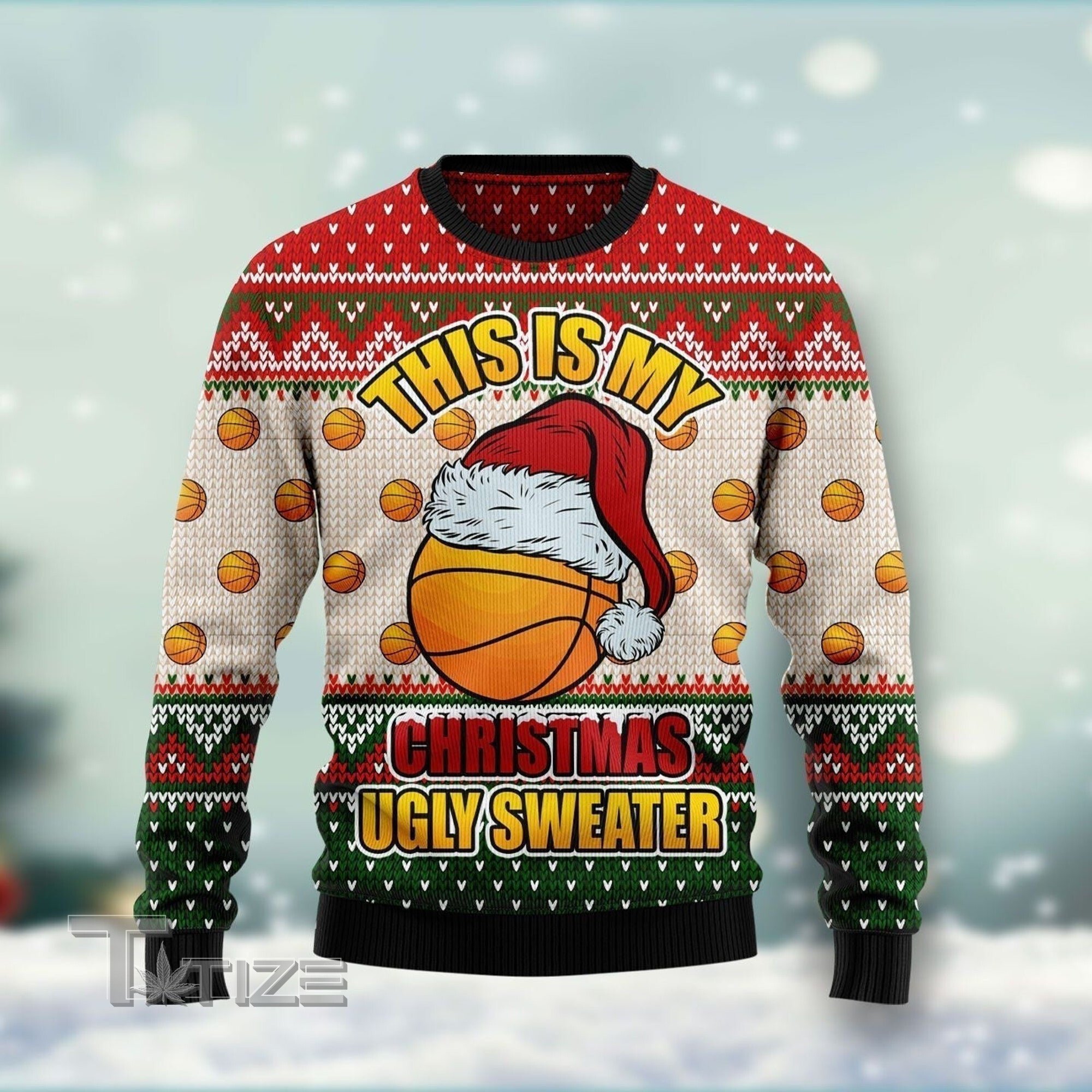 Basketball Ugly Christmas Sweater Ugly Sweater Ugly Christmas Shirt - July Fashion