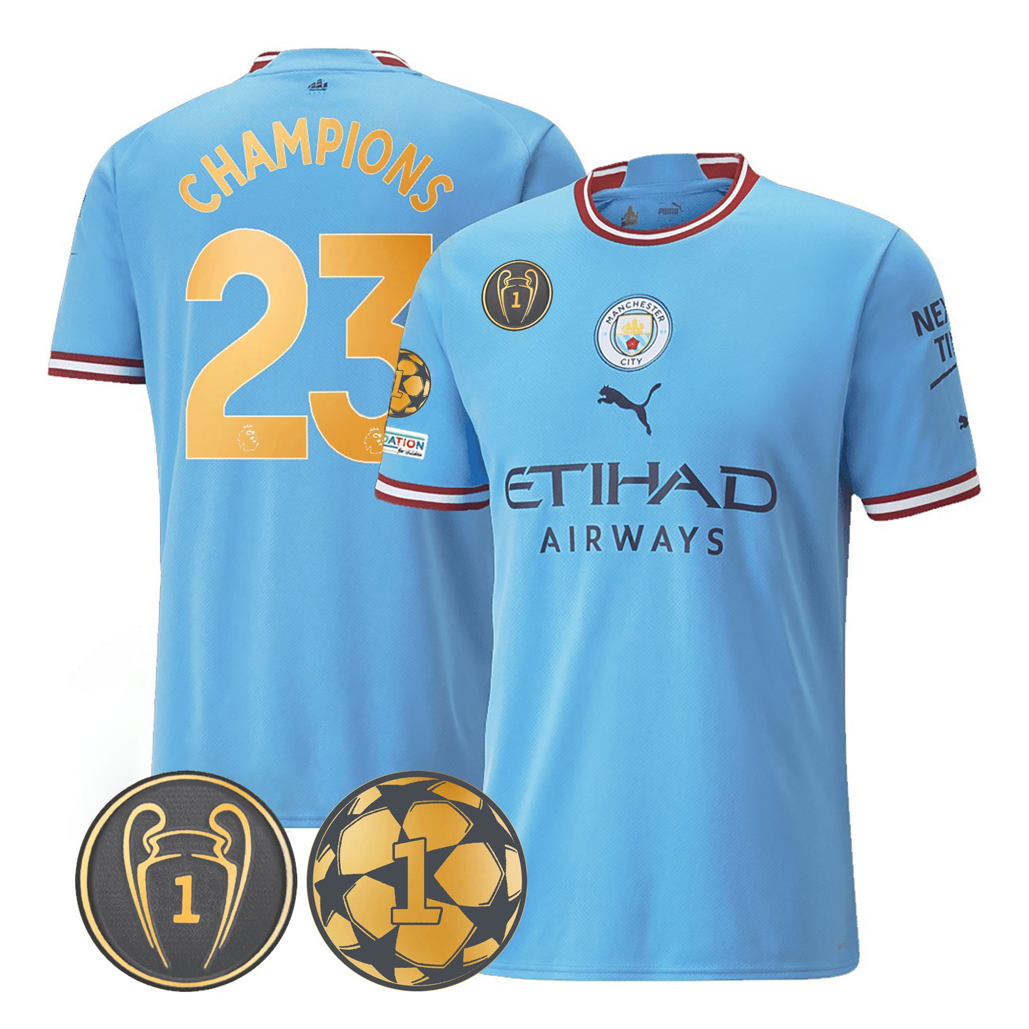 Manchester City C1 Champions Gold Special Patch Jersey – TXTrend Shop