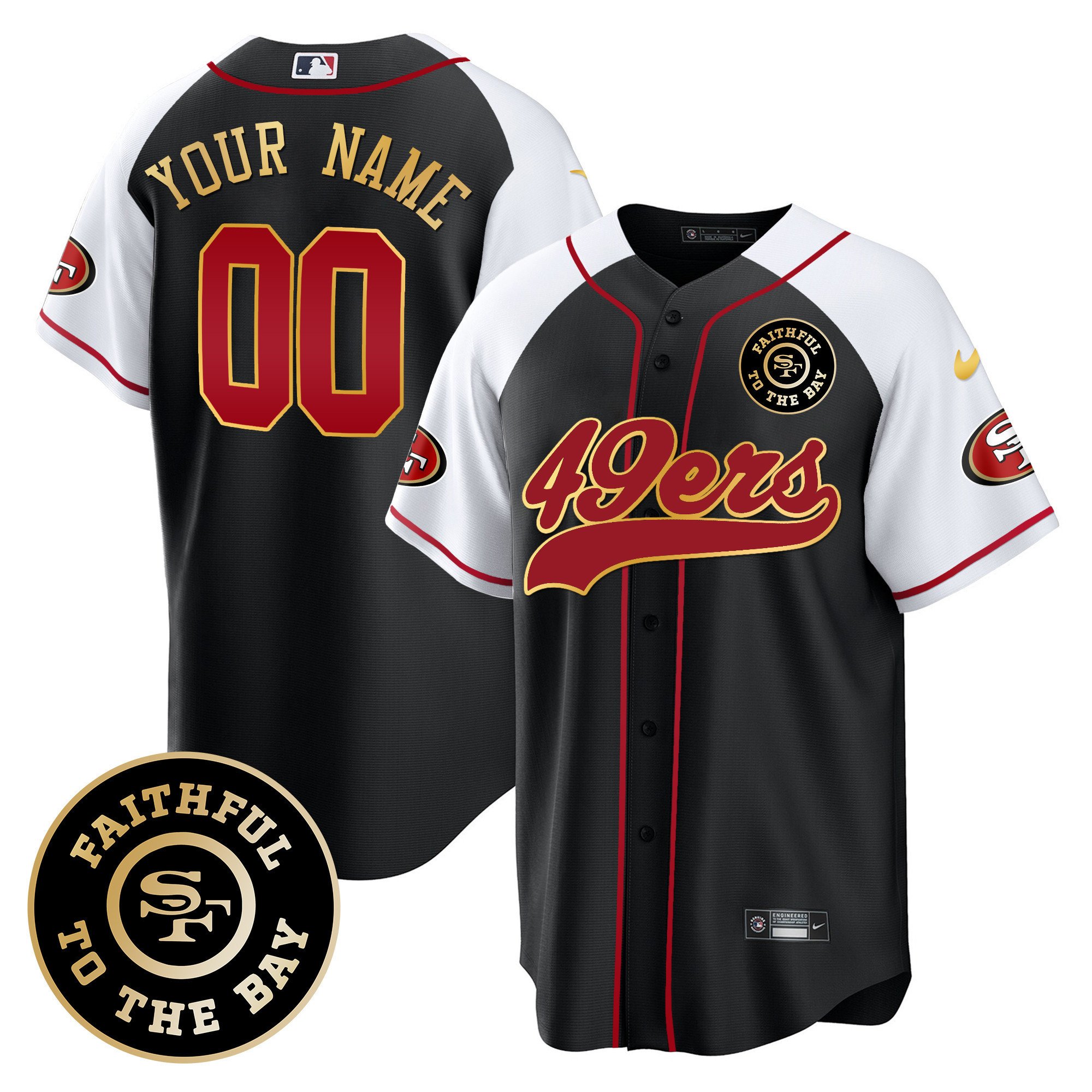 49Ers Faithful To The Bay Patch Baseball Custom Jersey – All Stitched