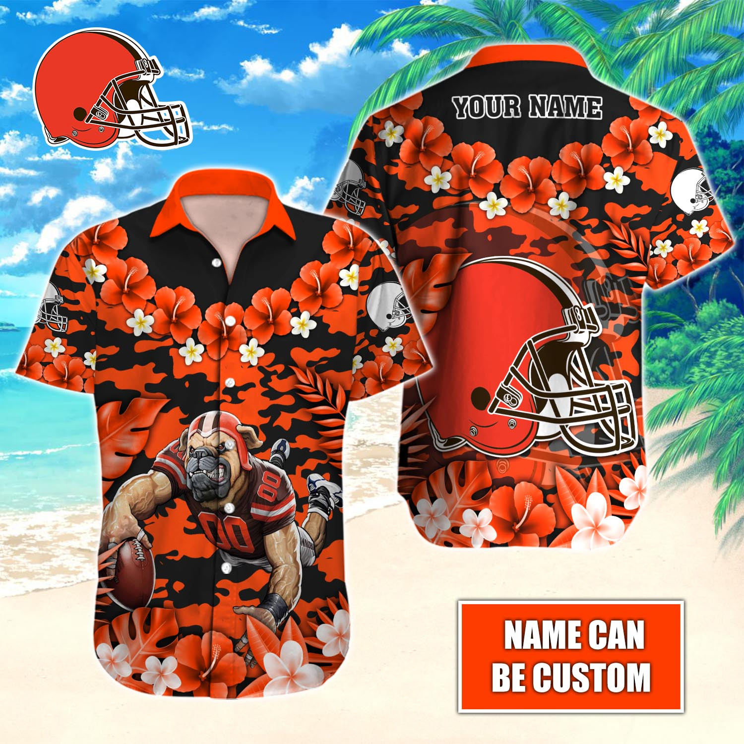 Cleveland Browns Nfl-Hawaiian Shirt Custom T-40319