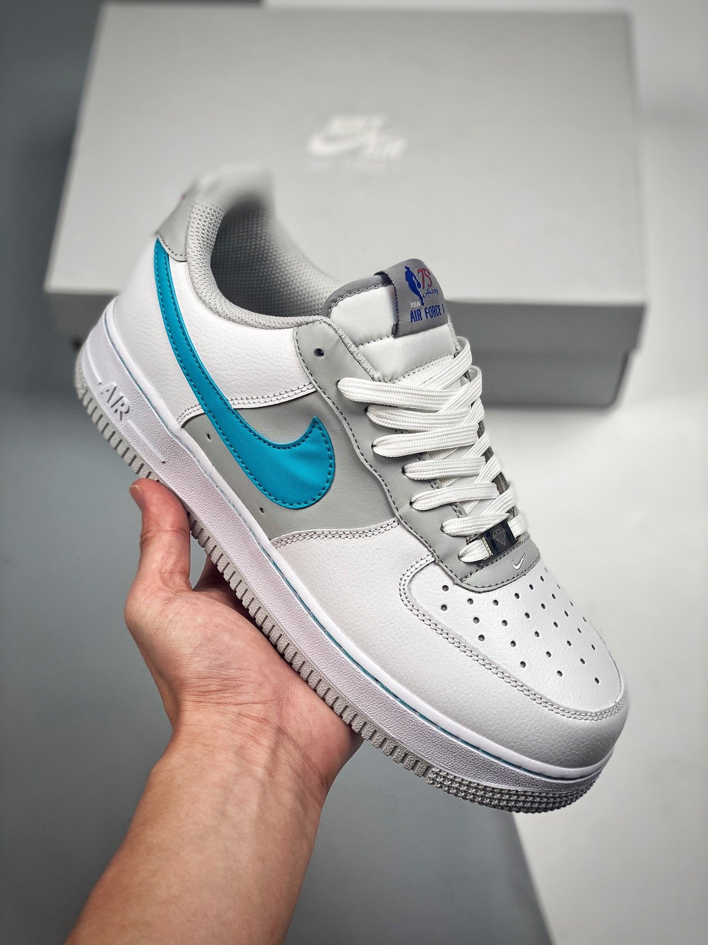 NBA x Nike Air Force 1 Low Fiesta WhiteGrey Fog-Sundial-Blue 5340779