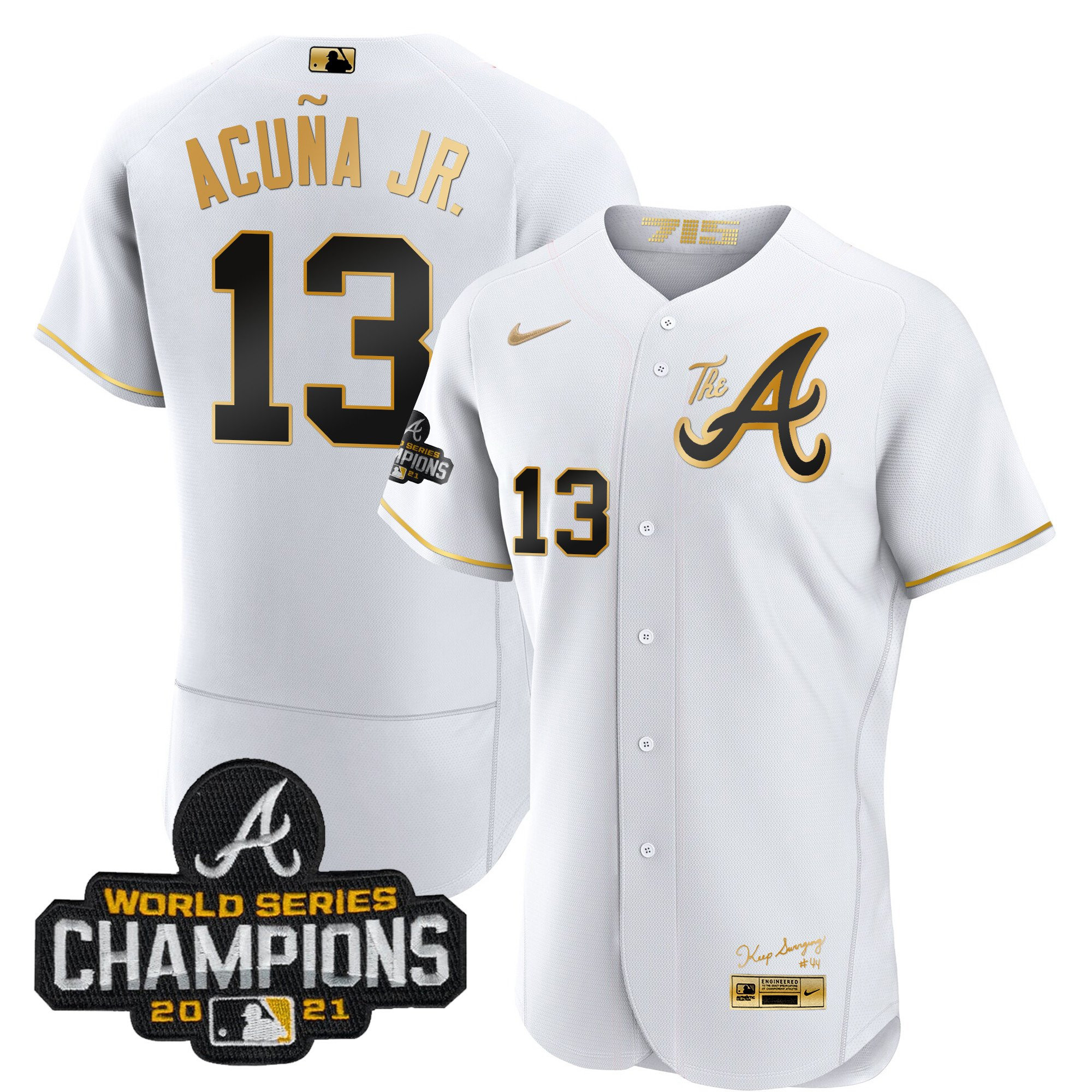 Youth’S Atlanta Braves Champions City Connect Gold Flex Base Jersey – All Stitched