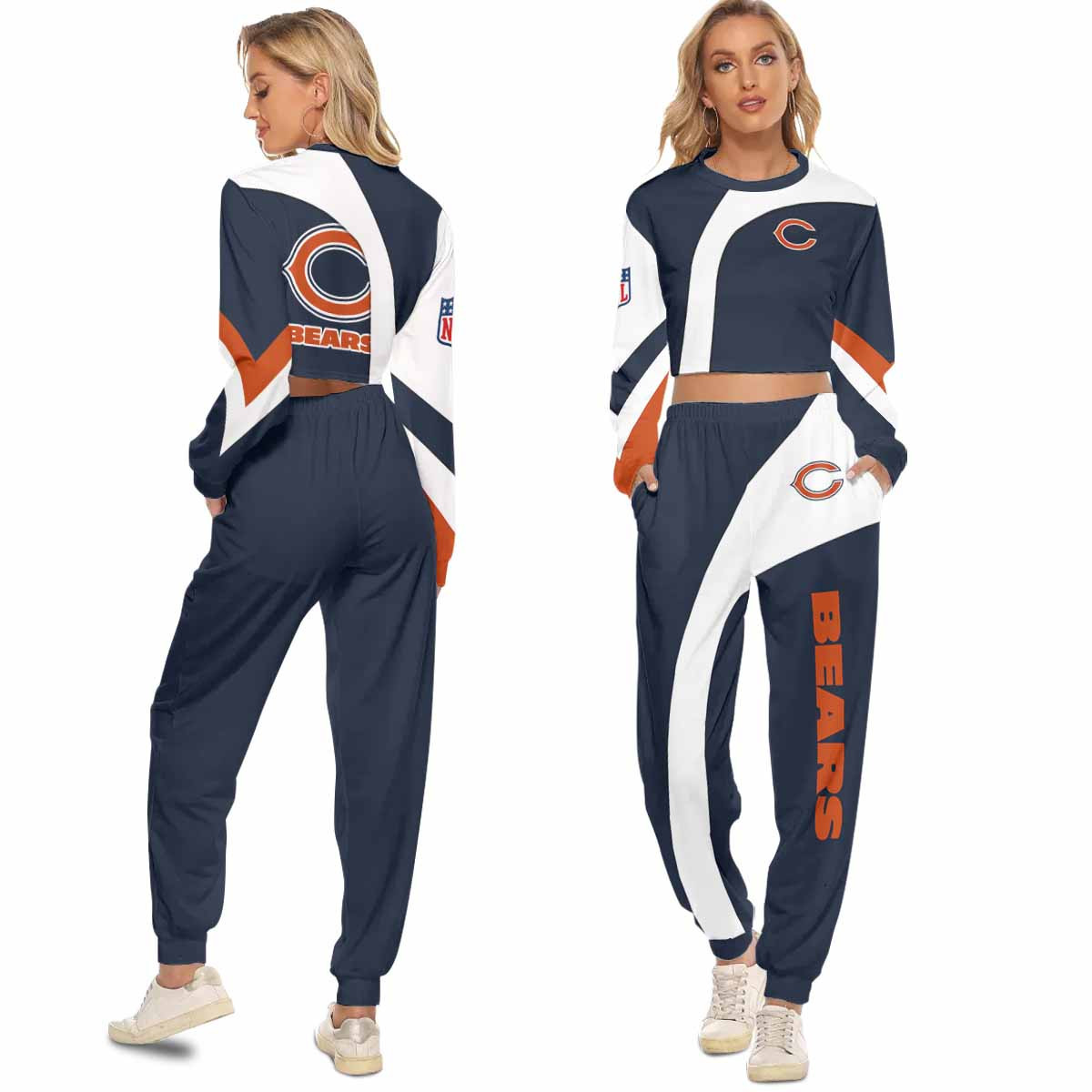 Chicago Bears Crop Sweatshirt Suit 41