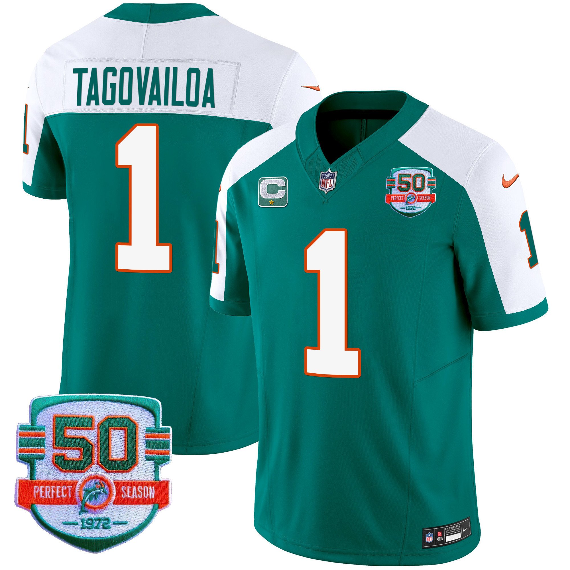 Tua Tagovailoa Miami Dolphins Throwback Vapor Jersey – All Stitched