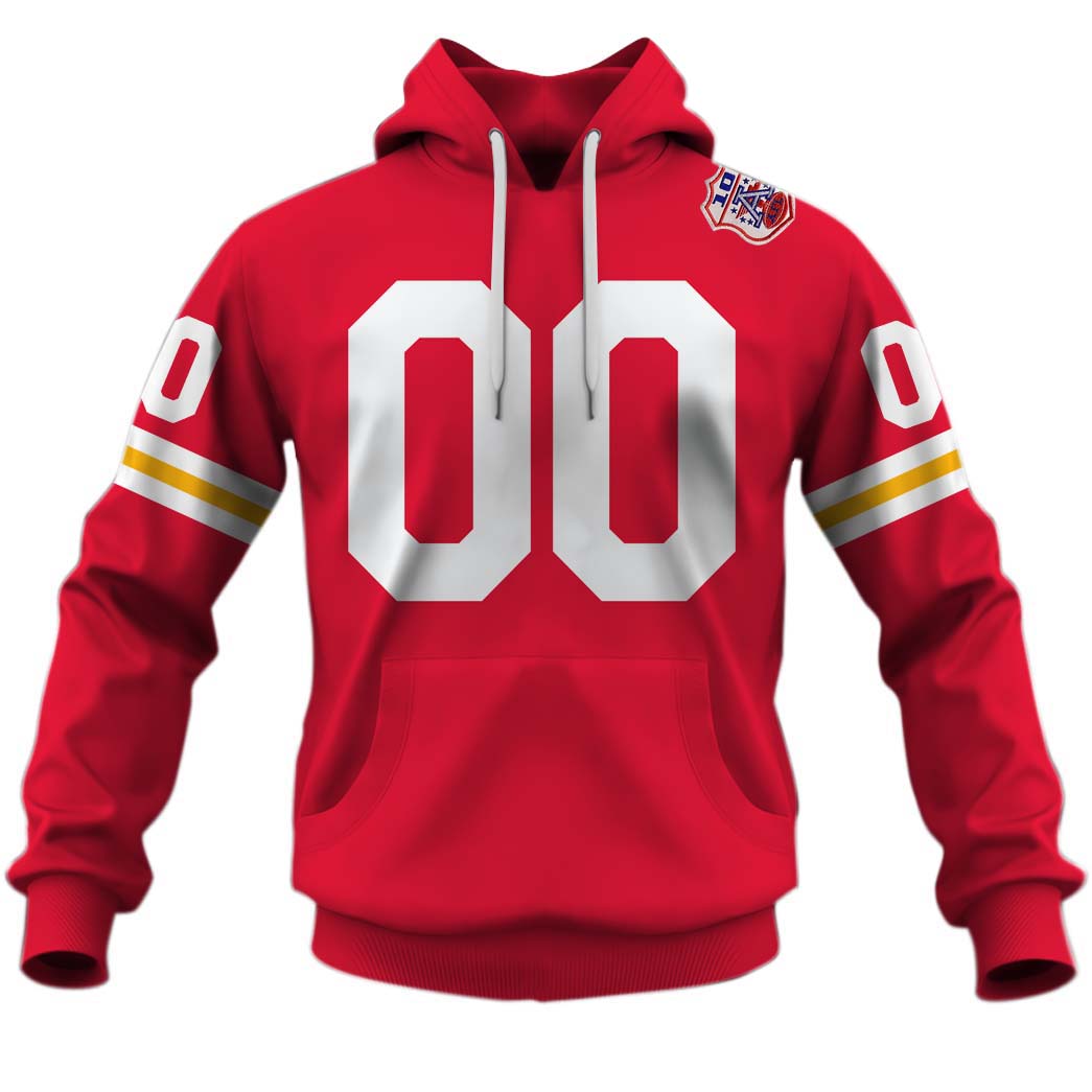 Personalized Kansas City Chiefs 1969 Vintage Throwback Home Jersey Personalize Hoodie