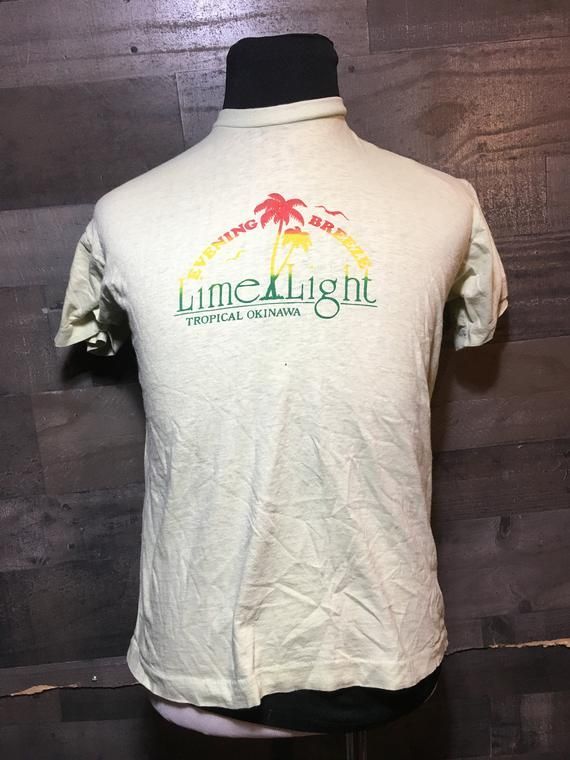 Vintage 1980S Evening Breeze Lime Light Tropical Okinawa Island Japan Travel Shirt Vintage Destination Tourism Shirt