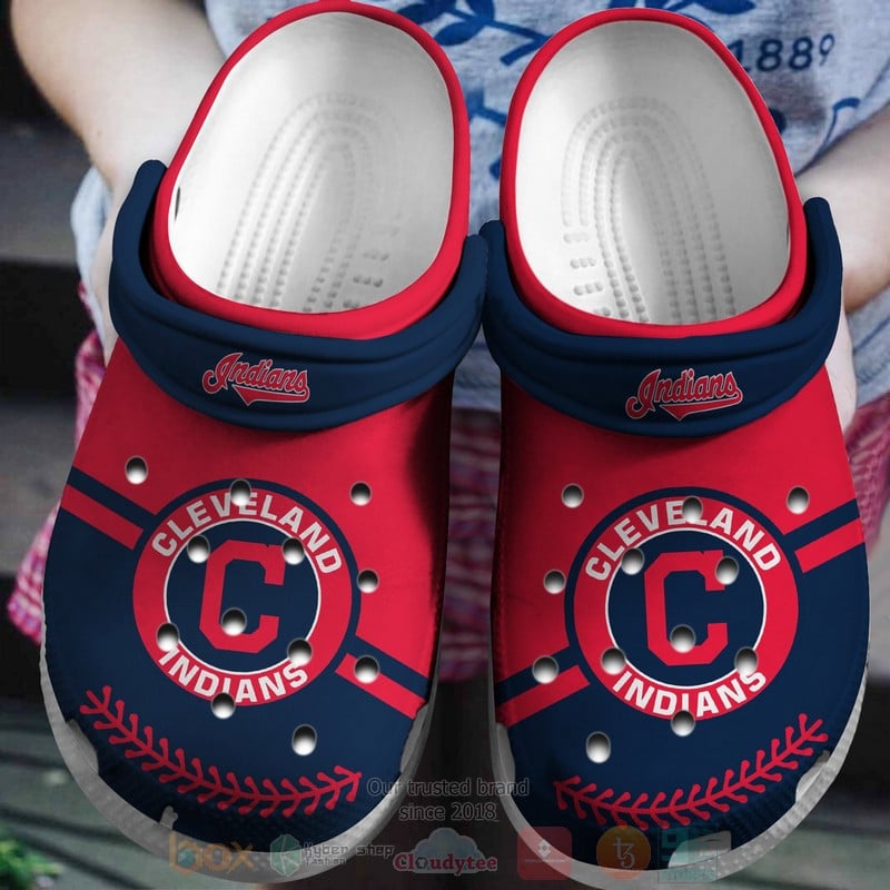 Cleveland Guardians Red-Navy Crocs Crocband Shoes