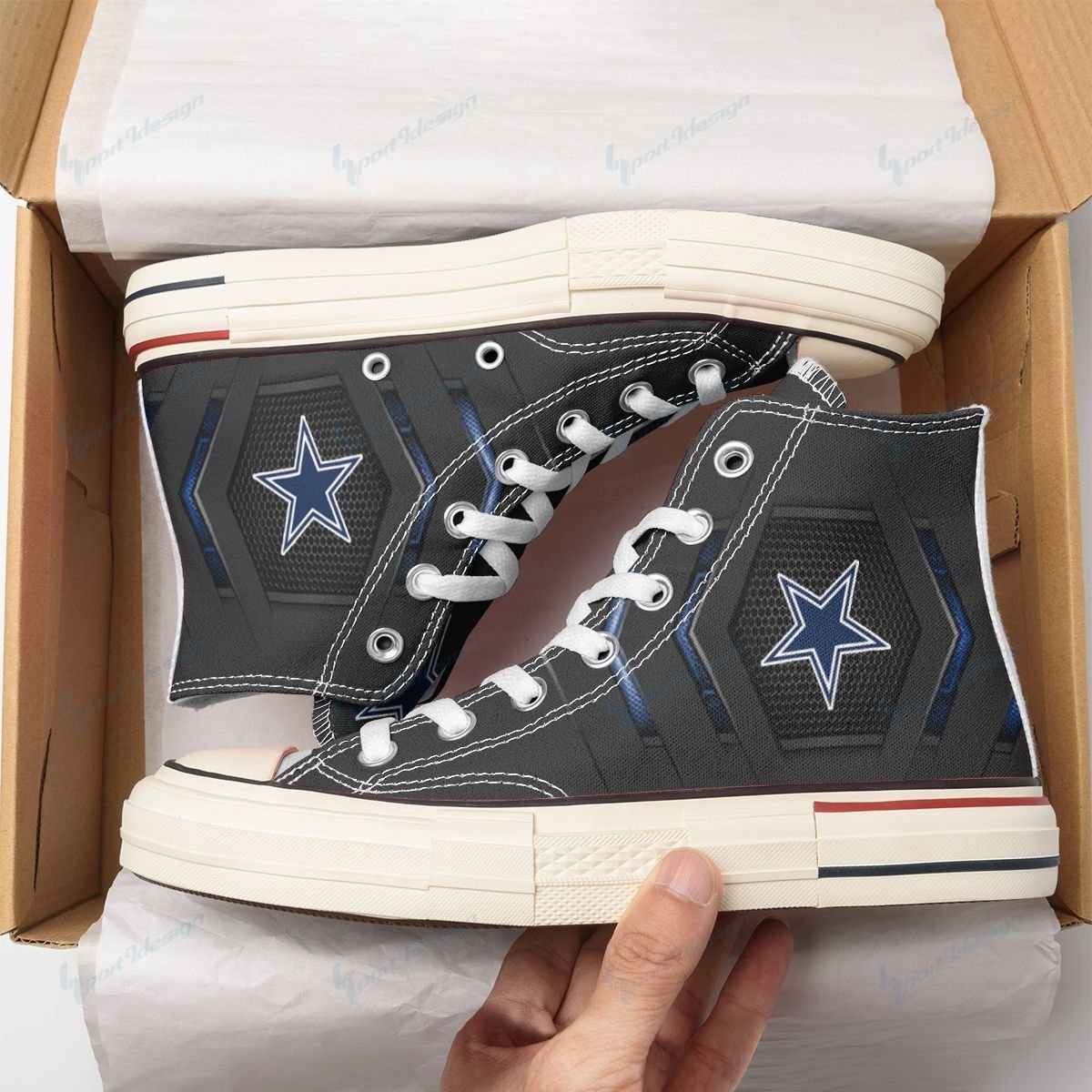 Dallas Cowboys New High Top Canvas Shoes 26