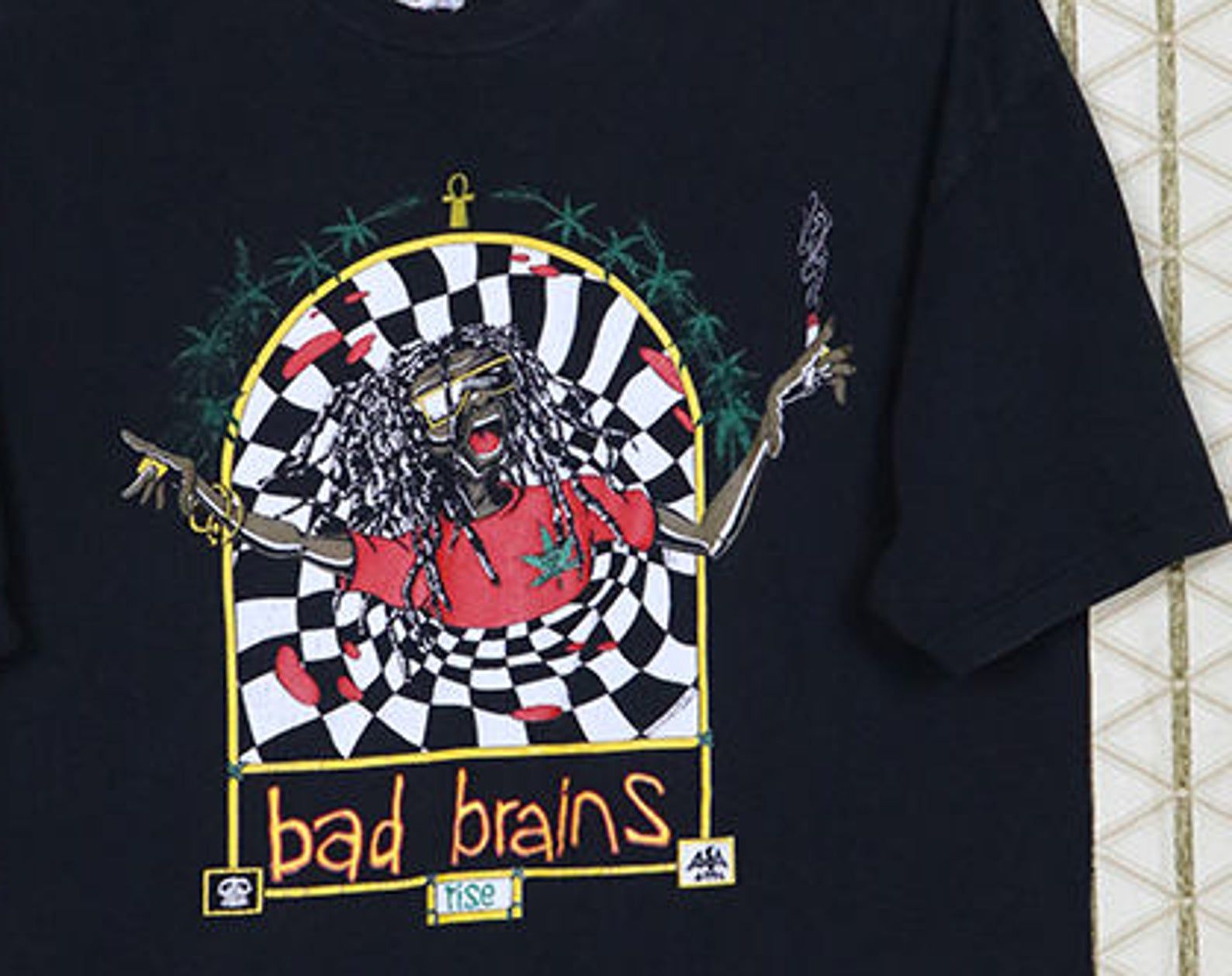 Bad Brains Vintage Rare T-shirt Black Tee Rise Punk Rock Reggae Heavy Metal Beastie