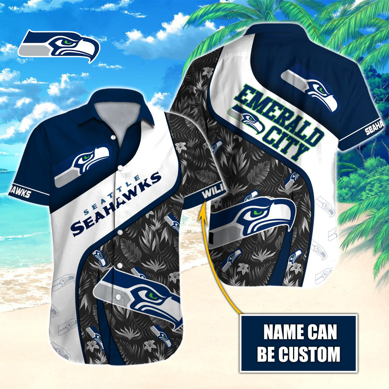 Seattle Seahawks Nfl-Hawaiian Shirt Custom T-40669