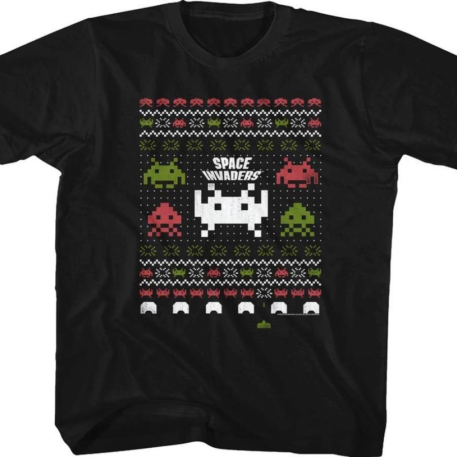 Youth Space Invaders Ugly Christmas Shirt