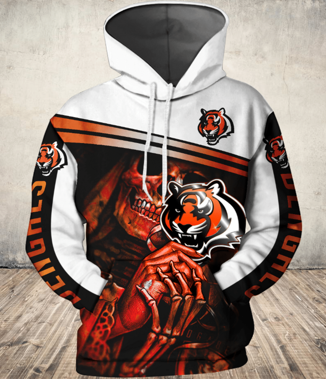 Cincinnati Bengals Skull 73 Unisex 3D Hoodie Gift For Fans