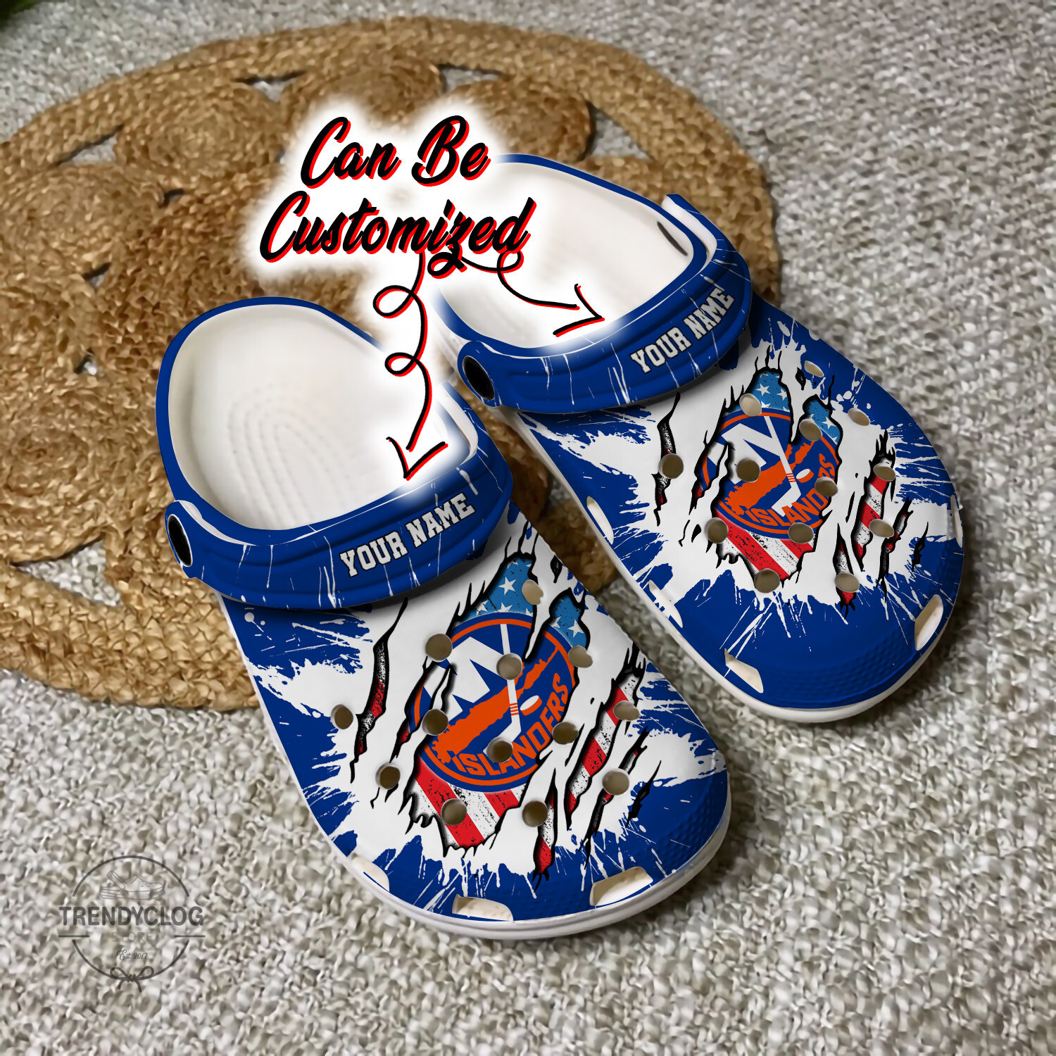 Islanders Crocs – Personalized Ny Islanders Hockey Ripped American Flag Clog Shoes