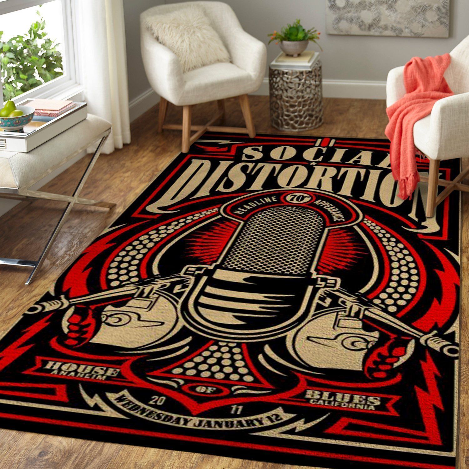Social Distortion Band Area Rug / Mu &hellip;