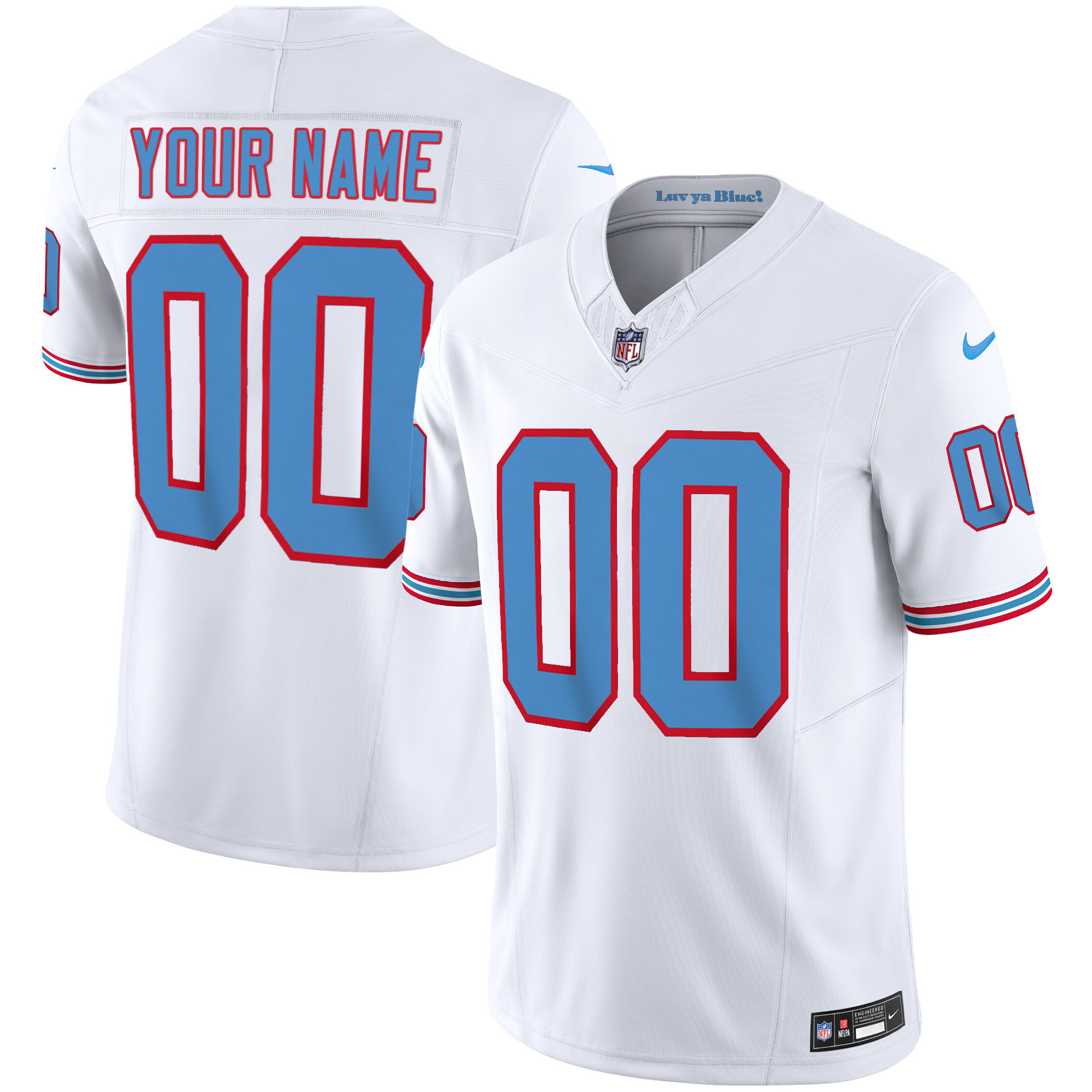 Titans Throwback Limited Vapor Custom Jersey – All Stitched