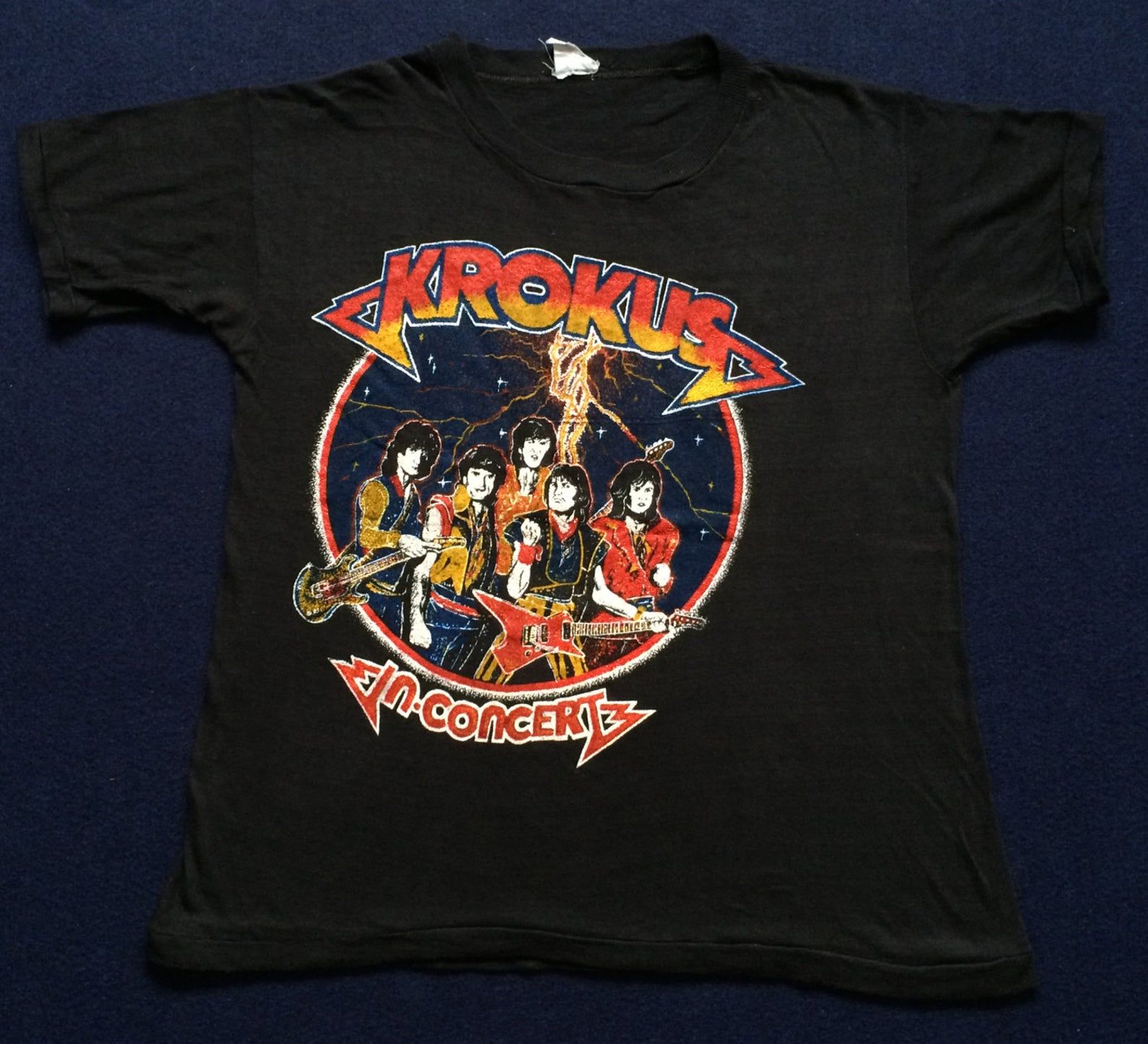 Vintage Krokus Accept 80s 90s On Concert Tour Promo Rare T Shirt