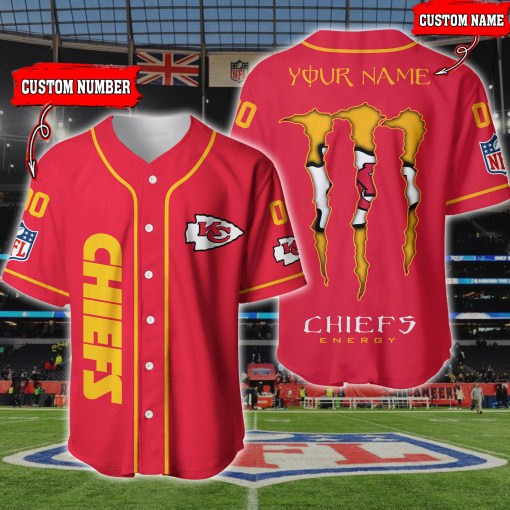 Kansas City Chiefs Personalized Baseball Jersey Bg183