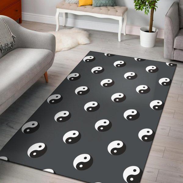 Yin Yang Pattern Print Home Decor Rectangle Area Rug 1