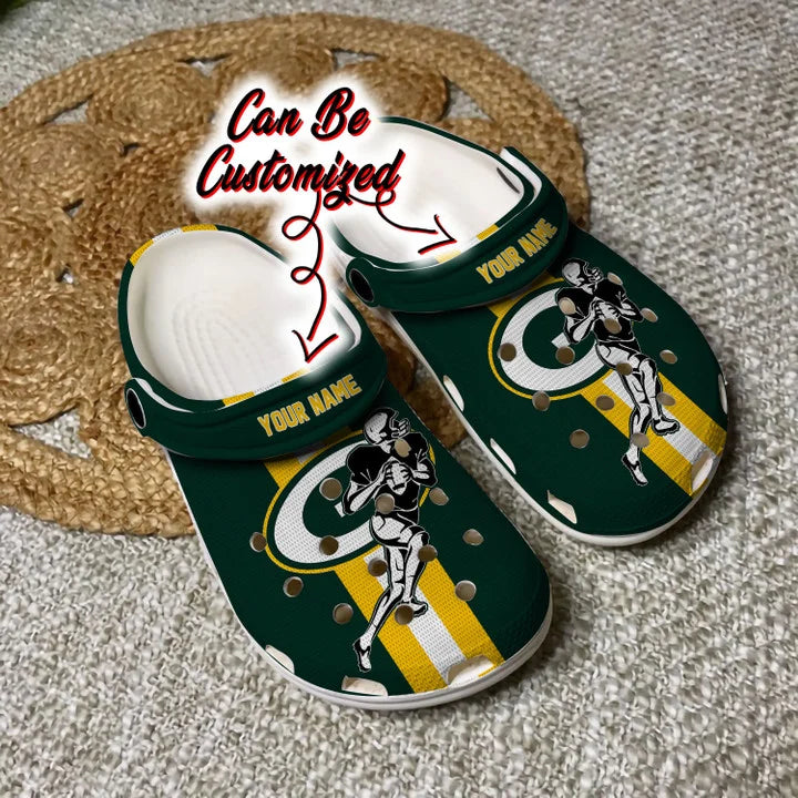 Custom Crocs – Green Bay Packers Football Player Clog Shoes