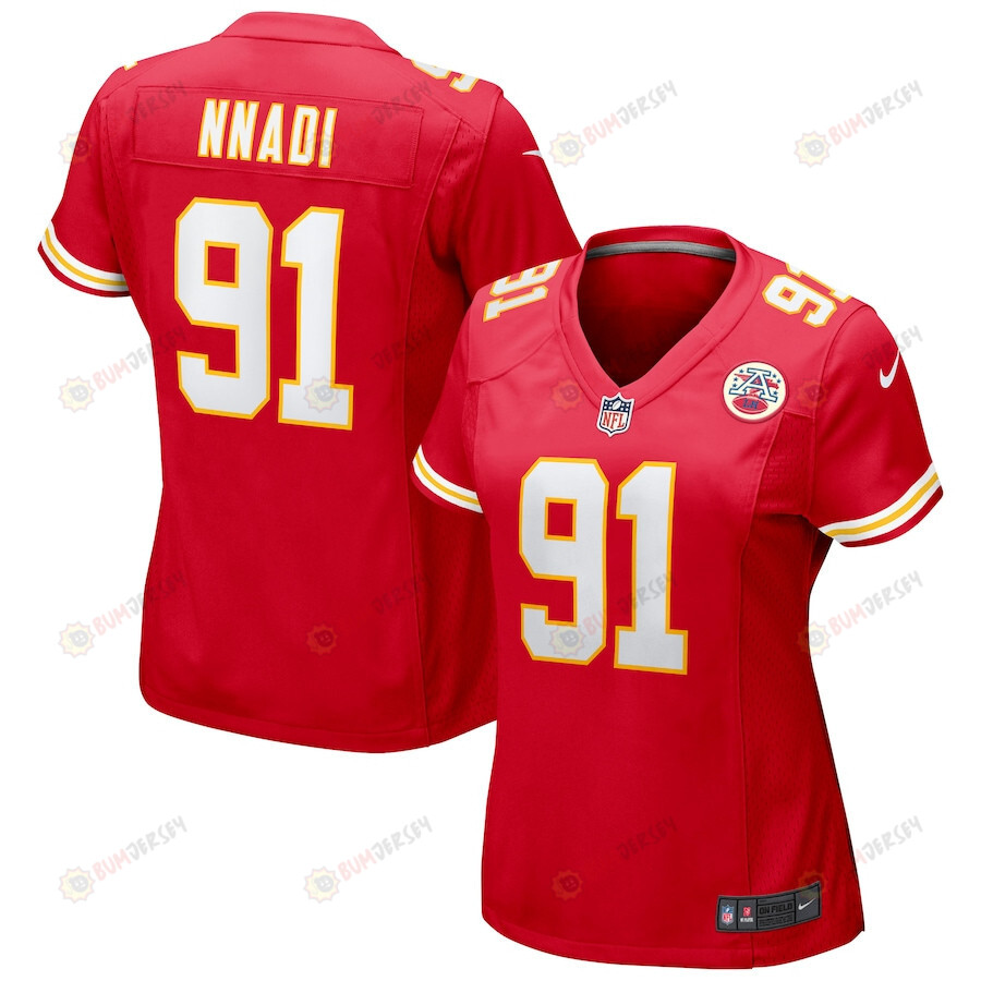 Derrick Nnadi 91 Kansas City Chiefs Game Women Jersey – Red