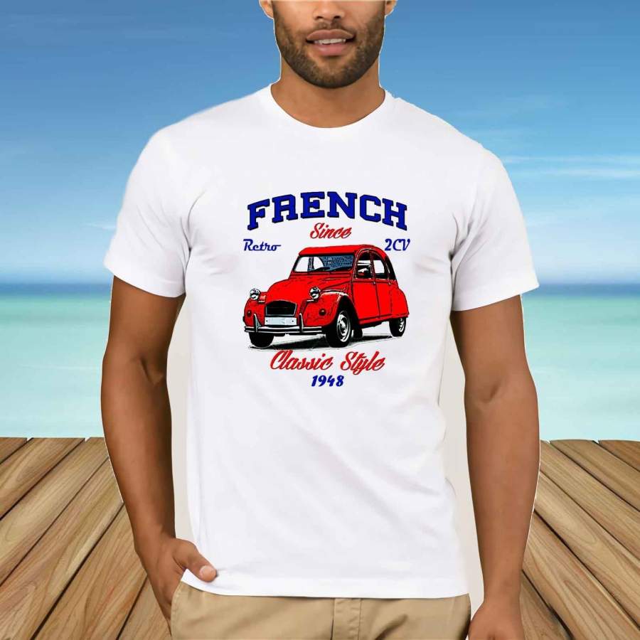 Vintage French Car 2CV New Cotton T-shirt