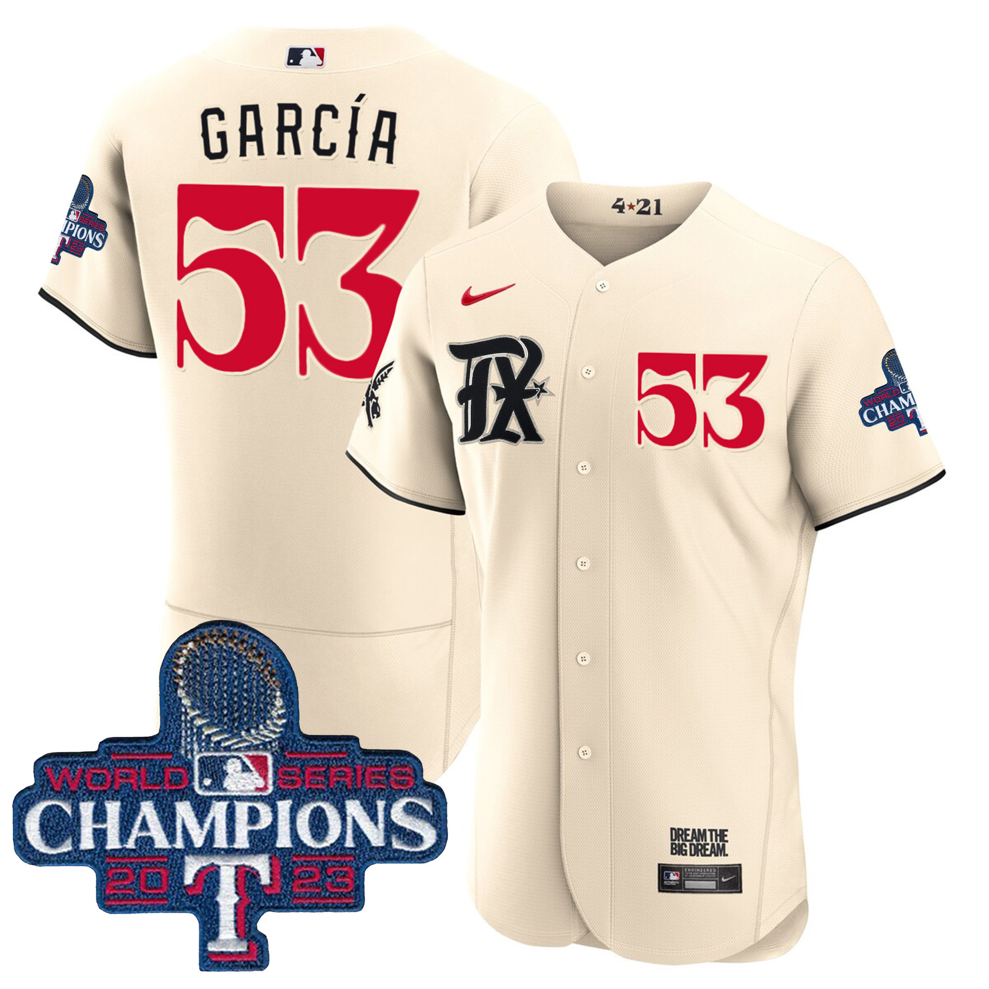 Adolis Garcia Texas Rangers City Connect 2023 World Series Champions Jersey – All Stitched