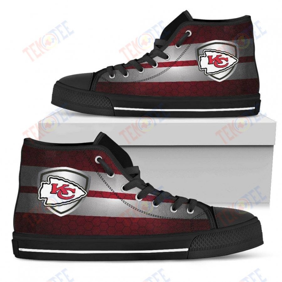 Mens Womens Kansas City Chiefs High Top Shoes The Shield Shoes TMT652