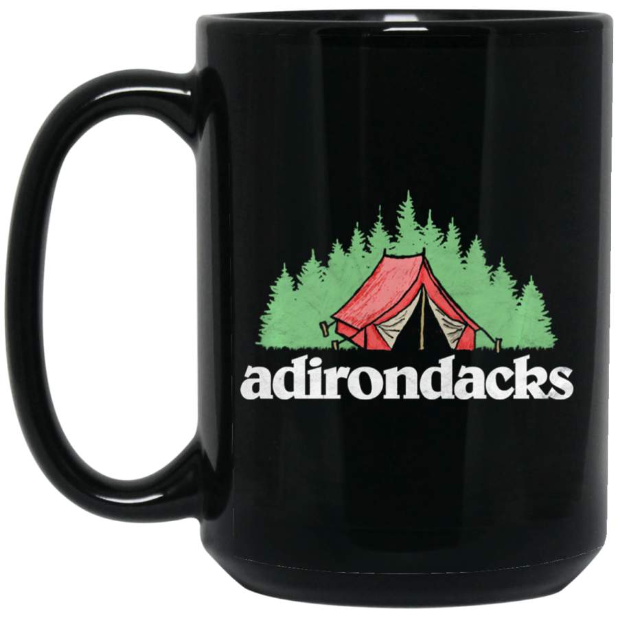 Vintage Adirondacks Camping Retro Trees Tent Graphic Coffee Mug