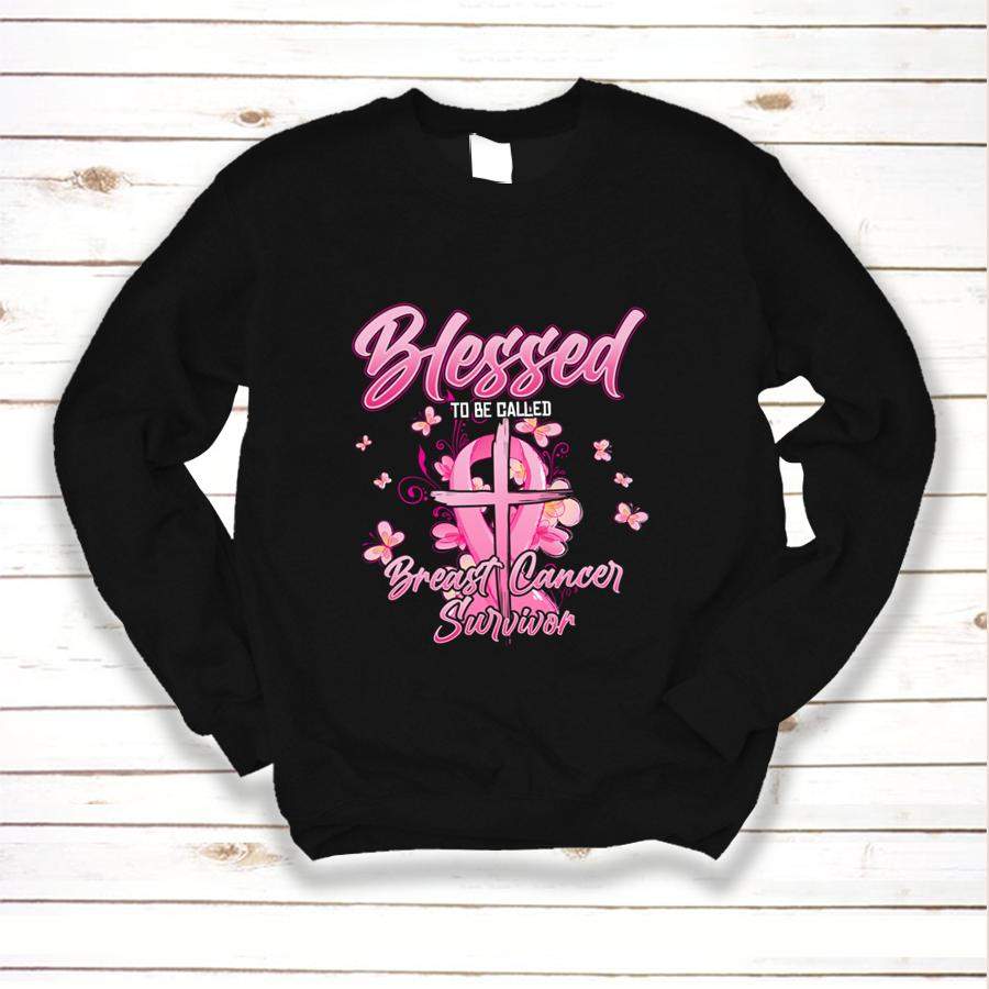 Blessed To Be Called Breast Cancer Survivor   Pink Butterfly Sweatshirt