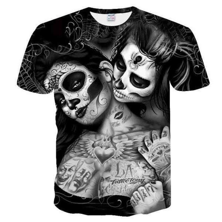 Masked 2018 New 3D t shirt Woman Men Skull tshirt Print Peking Opera Summer Tops Casual Tees Short Sleeve Streetwear Halloween