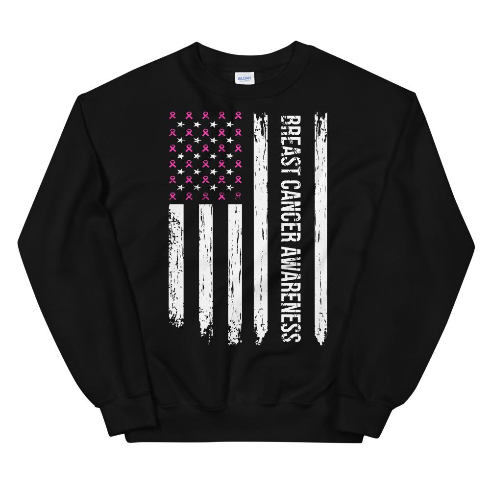 Breast Cancer Awareness USA Flag Sweatshirt