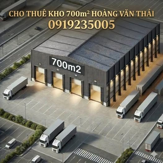 Cho thuê nhà xưởng 700m² – Hoàng Văn Thái, Liên Chiểu, Đà Nẵng