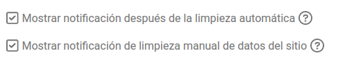 opciones de notificación deshabilitadas