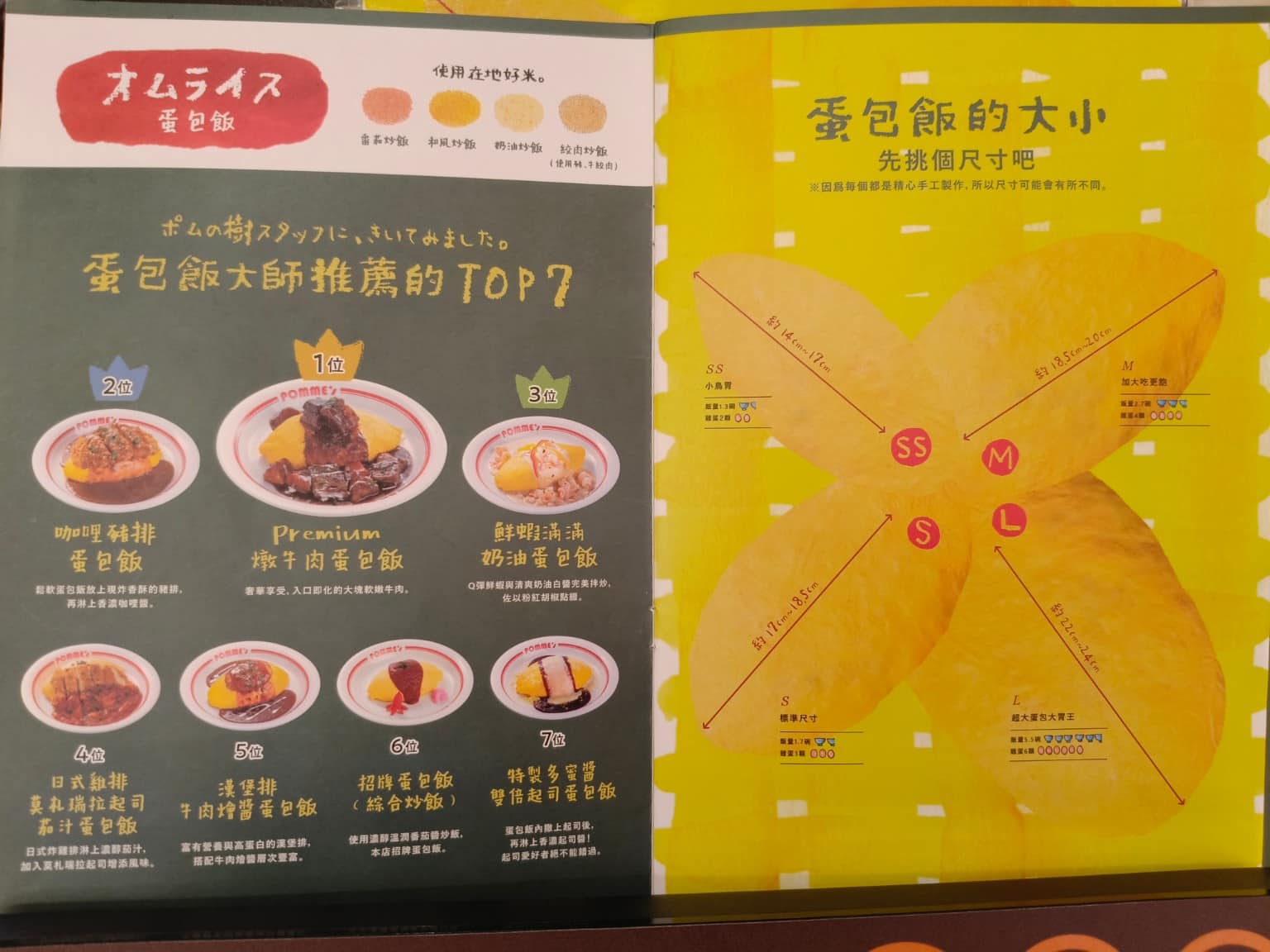 蘋果樹蛋包飯 ポムの樹南港LaLaport店 ポムの樹南港LaLaport店菜單 店家菜單