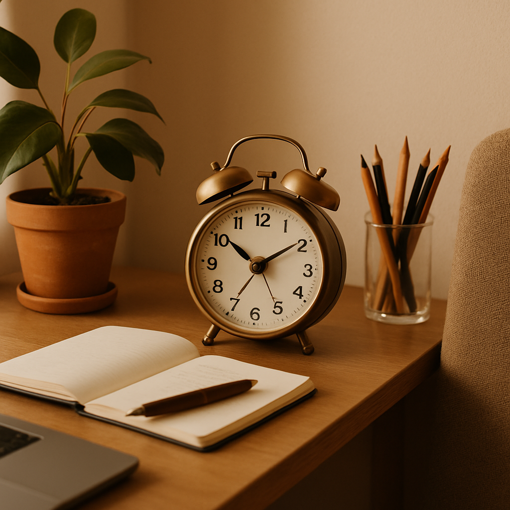 Bedroom Office desk clock setup