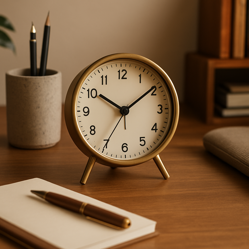 Materials and Style desk clock setup
