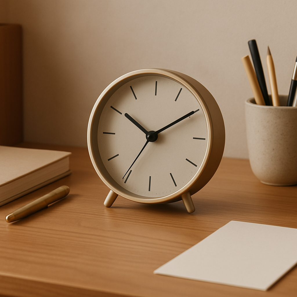 Silent Movement desk clock setup