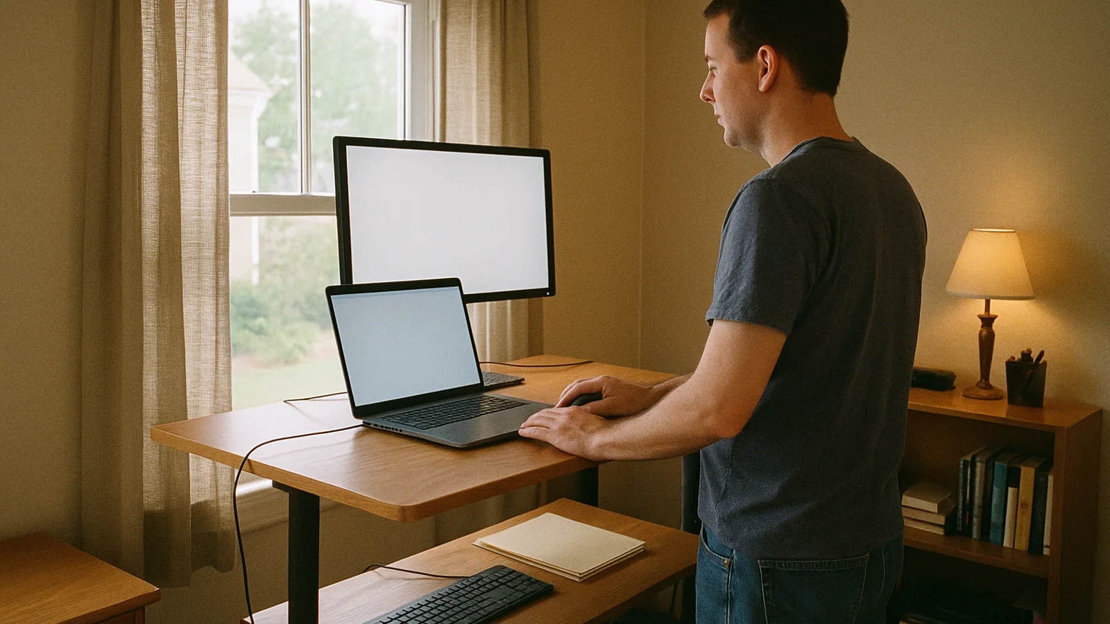 Monitor and Laptop Fit compact desk planning