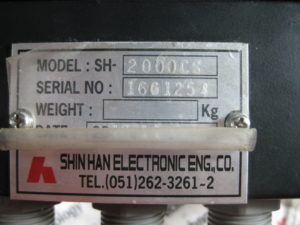 Brand: Auto Moment Limiter Touch Screen 
Model: SH-2000CS
S/N: 16G1254