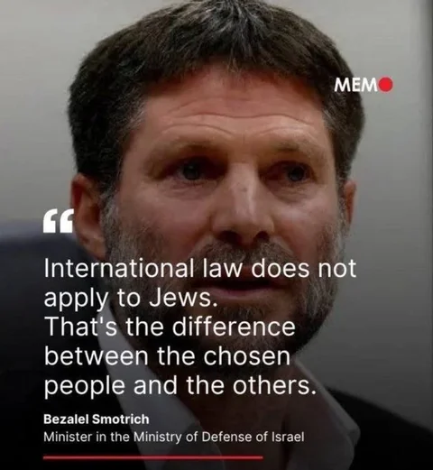 [정보]이스라엘 재정장관: 국제법은 유대인에게 적용되지 않는다