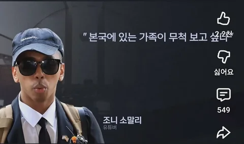 [유머]한국에서 어글좀 끌어보고 싶던 서양렉카들에게 조니소말리가 주는 의미