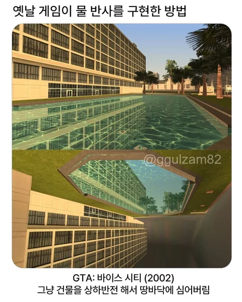 [유머]옛날 게임이 물 반사를 구현한 방법