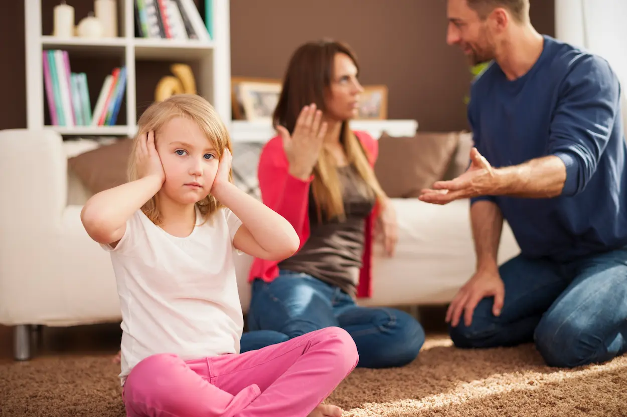 Child reacting to conflict