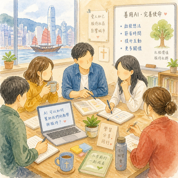 以溫暖、充滿活力與希望的手繪水彩插畫