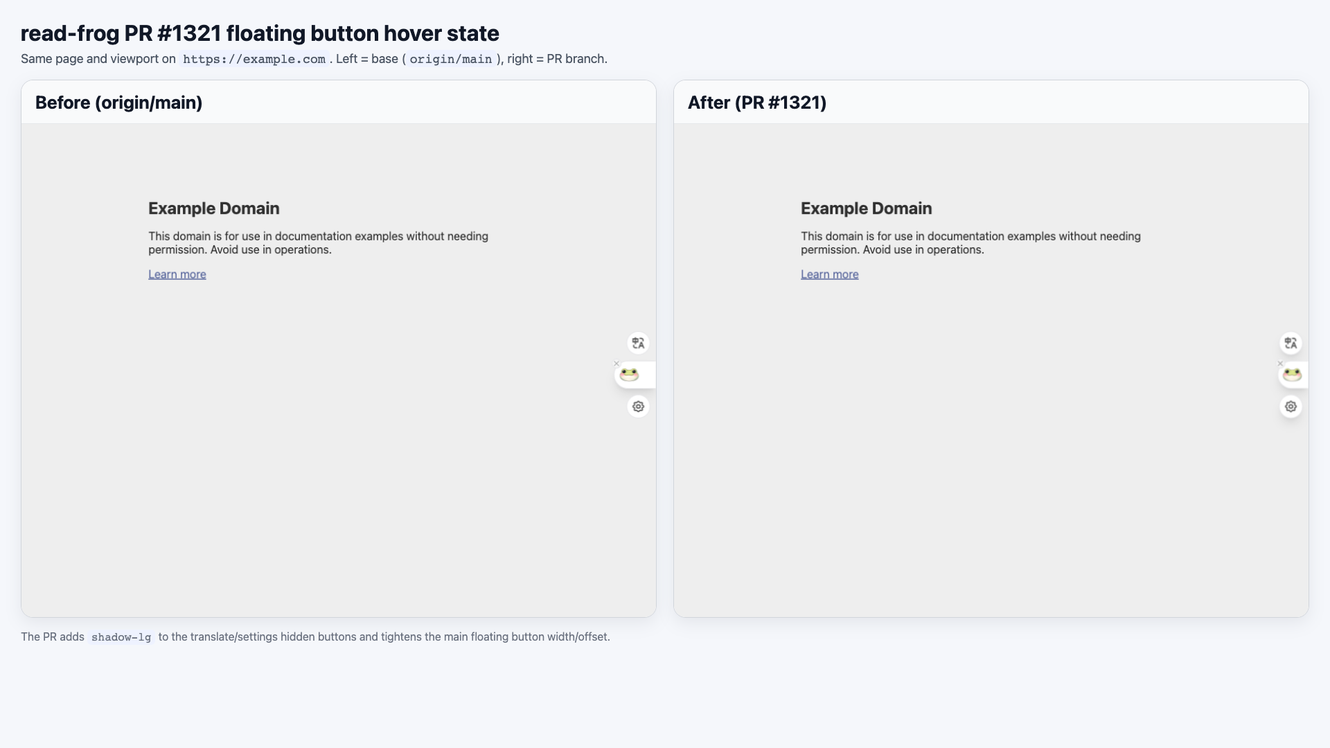 PR #1321 floating button preview
