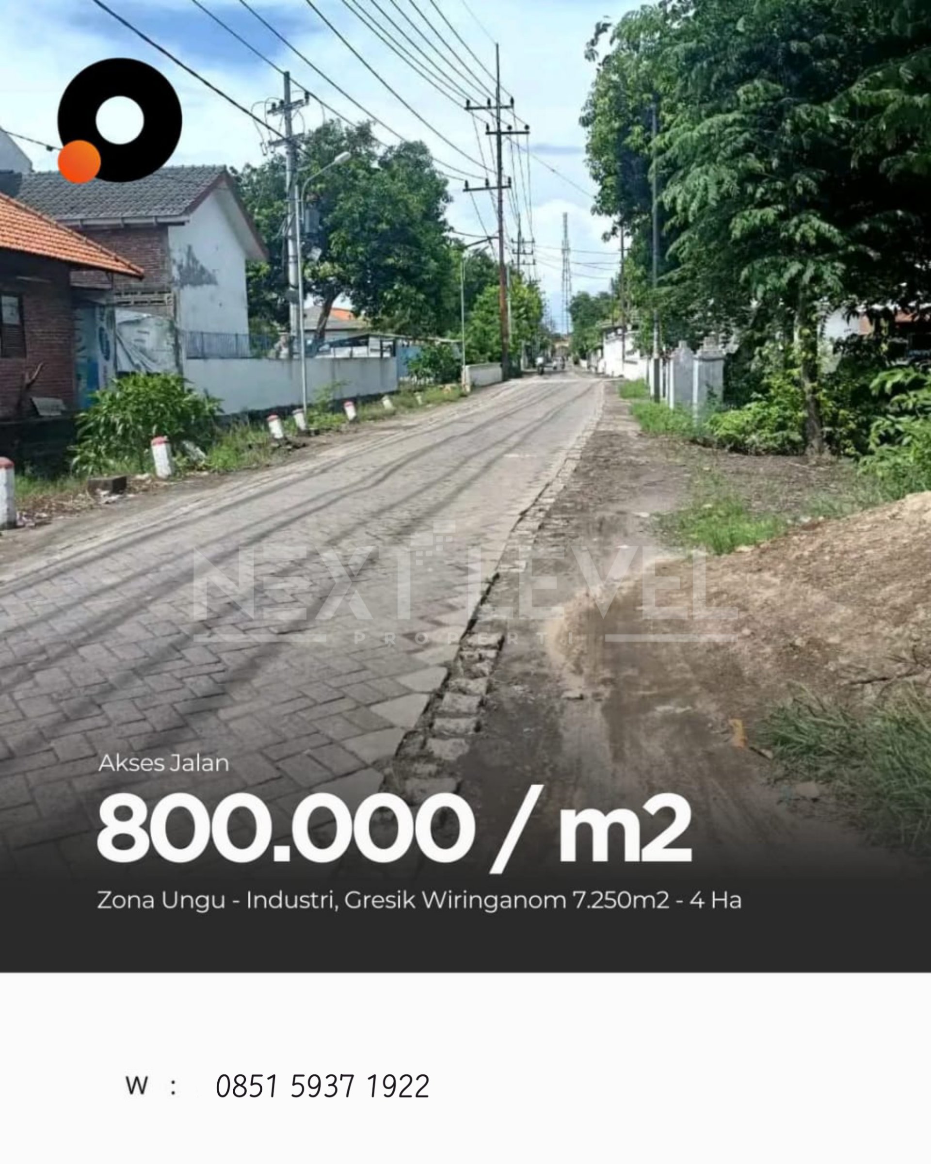 DIJUAL TANAH INDUSTRI ZONA UNGU 7.250 m² Wringinanom Gresik – NOL JALAN, SHM, Siap Bangun!