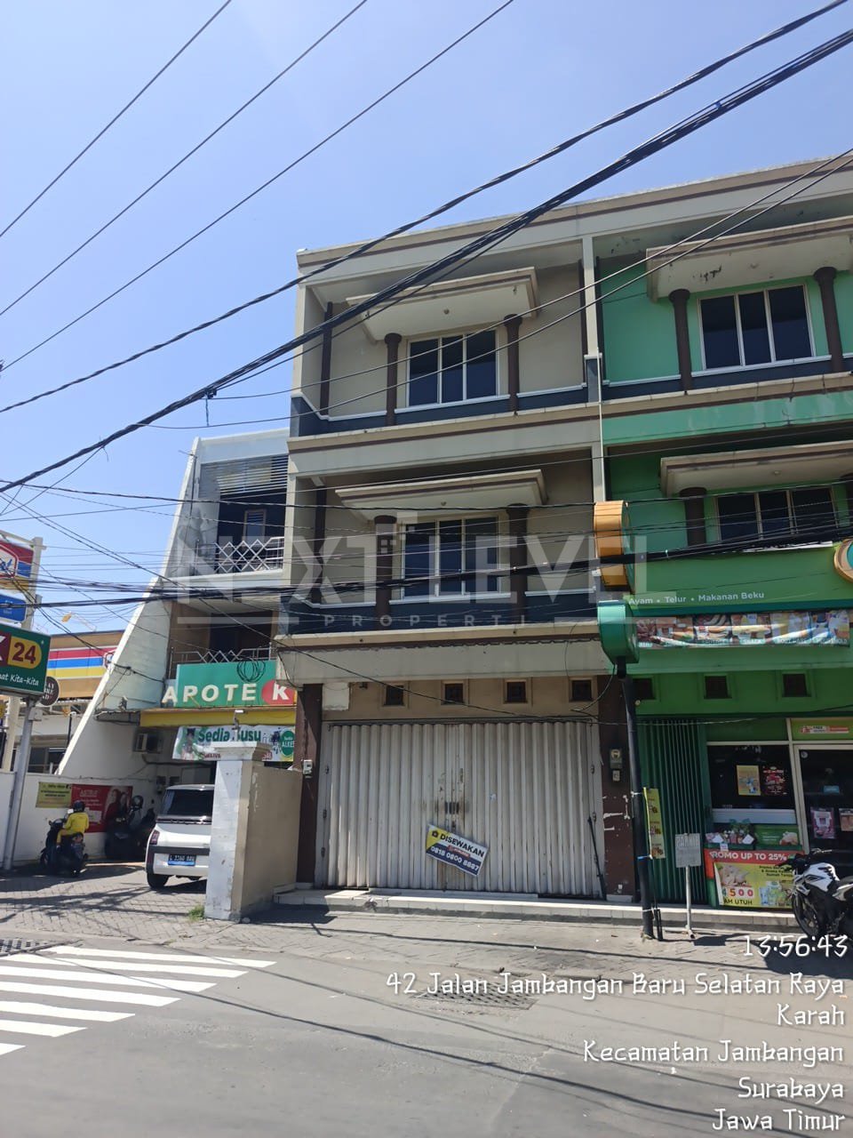 Disewakan ruko 3 lantai di jl. raya karah agung Surabaya Selatan 