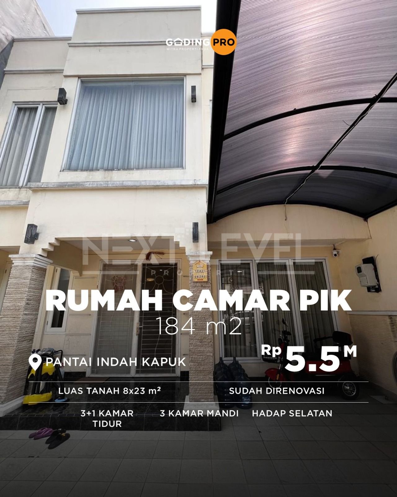 DIJUAL RUMAH PIK Camar Elok 8x23 Furnished Kondisi Bagus & Rapi