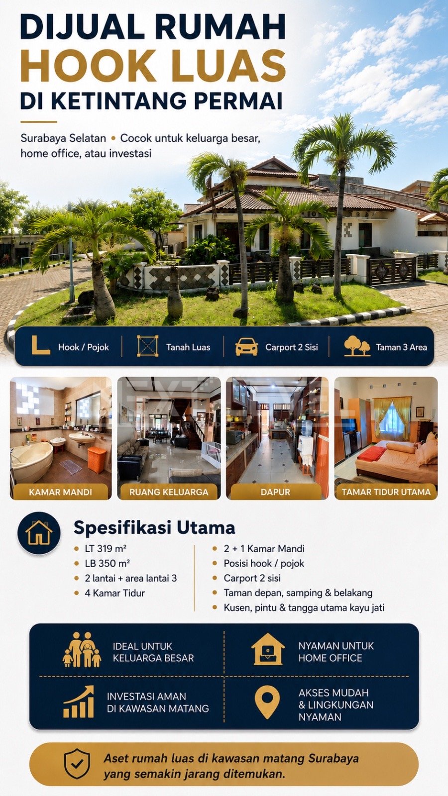 Di jual rumah HOOK ketintang permai