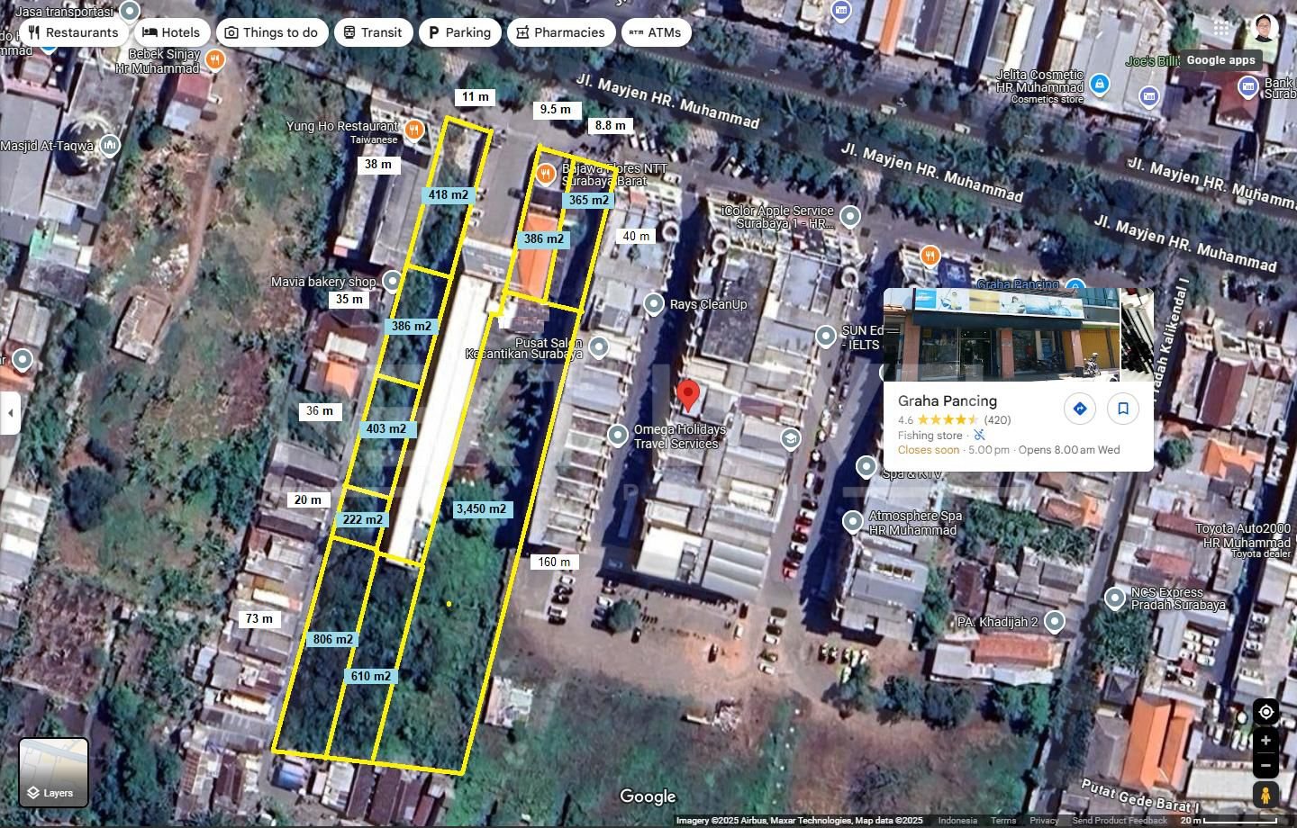 Sewa tanah kavling 0 jalan raya HR Muhammad 